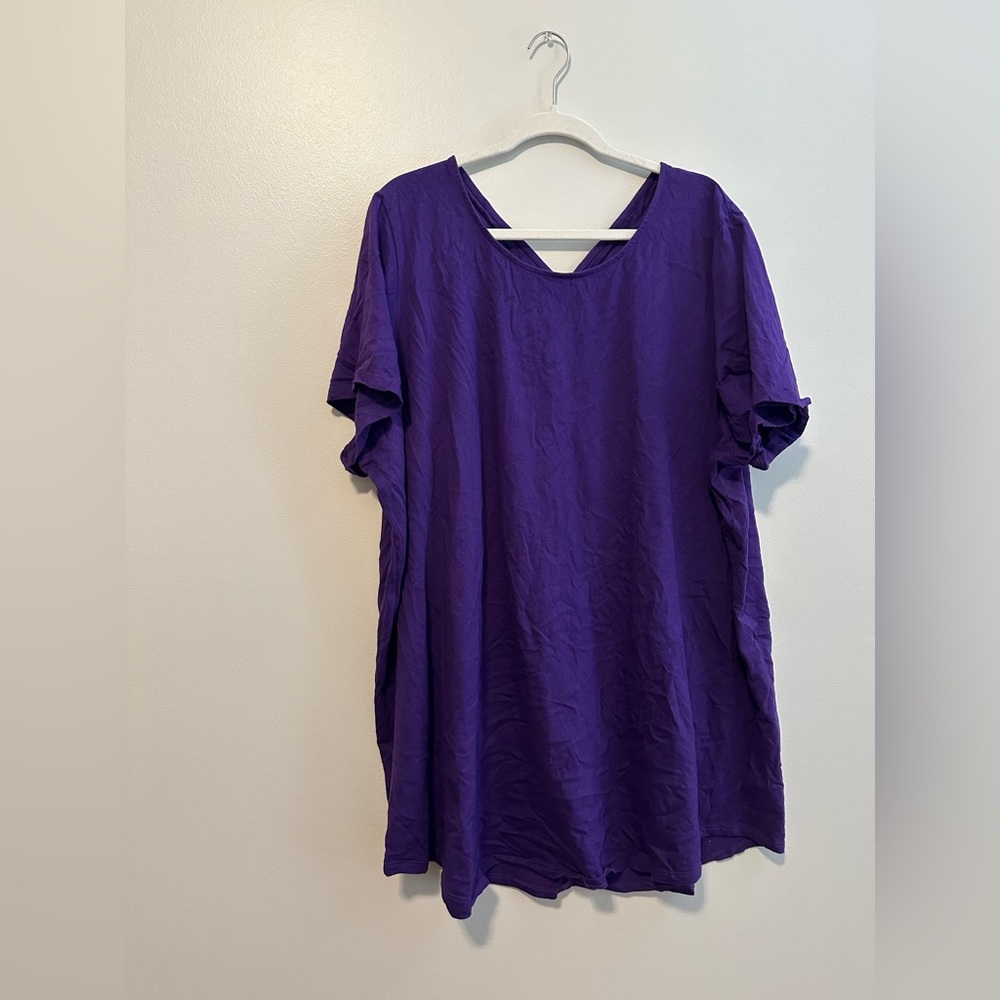 Roaman's Purple Short Sleeve Top Size 30/32 3X